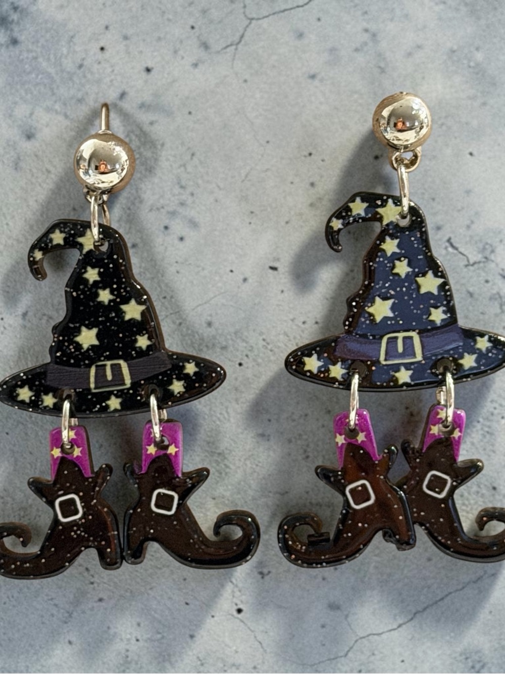 Witch Hat and Boots Earrings